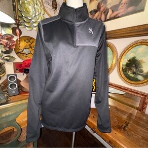 BROWNING BLACK Quarter-Zip Pullover with Logo SIZE M NEW WITH TAG